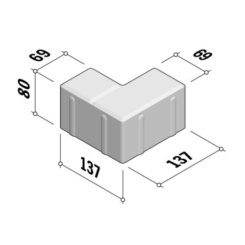Blocks 69 | L-Block 69x138 | 80mm Thick