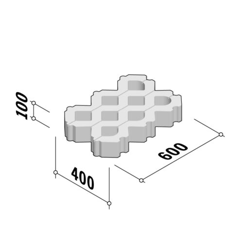 Grass Block | Flat Shape B 400x600 | 100mm Thick