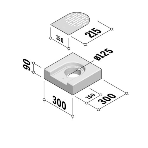 Rainwater Flags | Outlet Edge 300x300 | 90mm Thick | Stainless Steel Grille