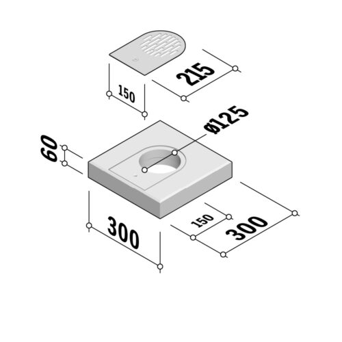 Rainwater Flags | Outlet Flush 300x300 | 60mm Thick | Stainless Steel Grille