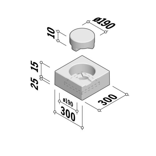Rainwater Flags | Outlet Well 300x300 | 150mm Thick | 2-Piece Gulley Head