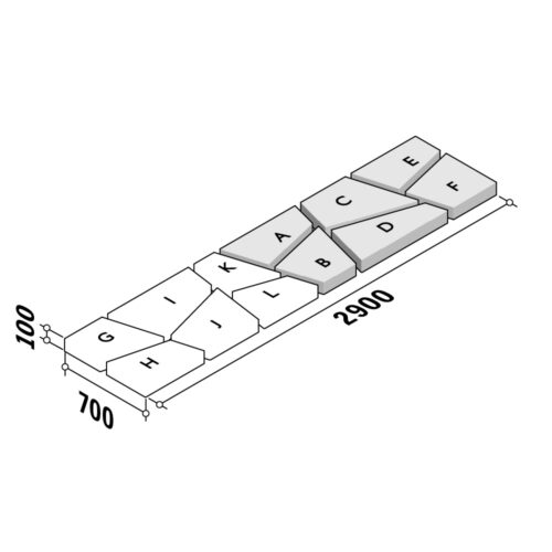 Stepping Pattern | Stepping Stones Modules 1 - A-F - 700x2900 | 100mm Thick