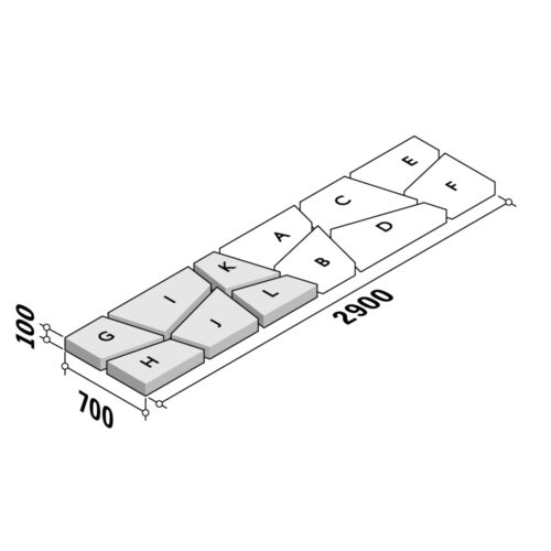 Stepping Pattern | Stepping Stones Modules 2 - G-L - 700x2900 | 100mm Thick