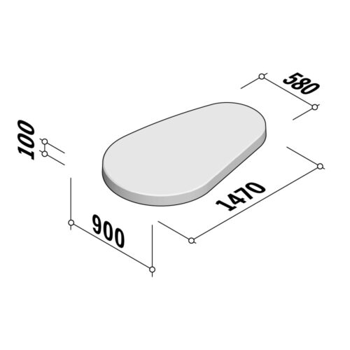 Teardrop | 900x1470 | 100mm Thick