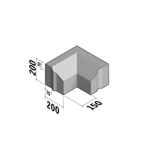 Cycle 70-200x200 | 70-200x200 | Return Corner | L-150 | Internal | 90° | Splay | VB