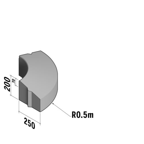 Access 250-130x200 | 250-130x200 | Radius | L-785 | External | 0.5m | Splay | VB