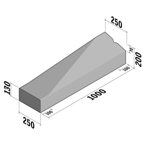 Access 250-130x200 | 250-130x200 | End Transition | to 250x130 | L-1000 | Left | Splay | VB