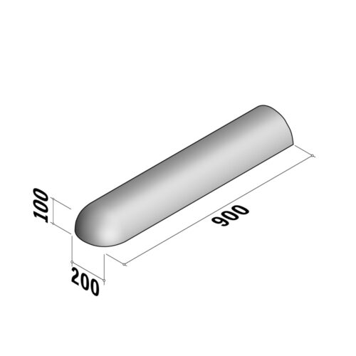 Bump 200 | 200x100 | Straight | L-900 | End | Rounded | RDSQ