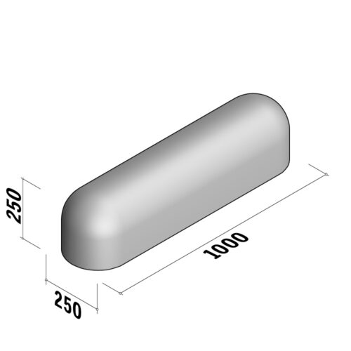 Bump 250 | 250x250 | Straight | L-1000 | 2End | Rounded | RD