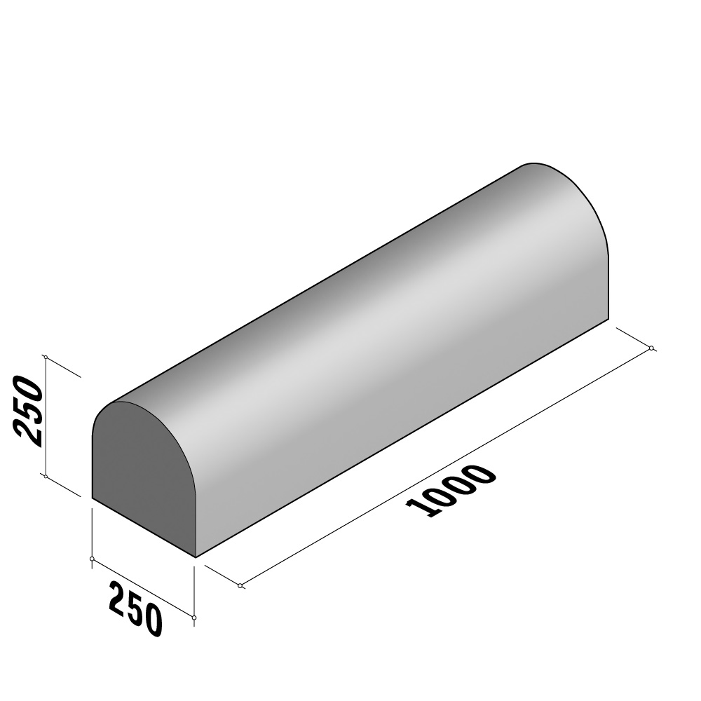Bump 250 | 250x250 | Straight | L-1000 | Middle | Rounded | SQ