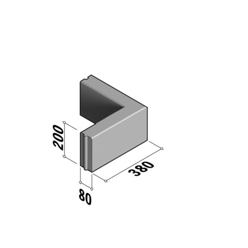 Boundary 80 | 80x200 | Return Corner | L-380 | External | 90° | Flat | HD