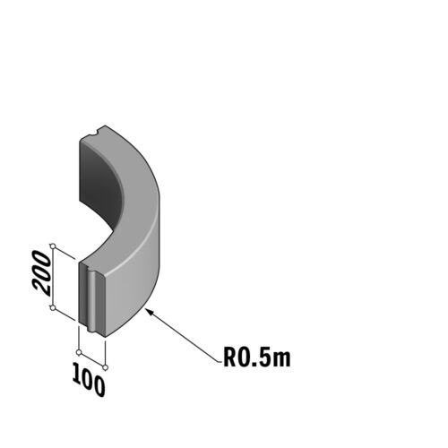 Boundary 100 HD | 100x200 HD | Radius | L-785 | External | 0.5m | Flat | HD