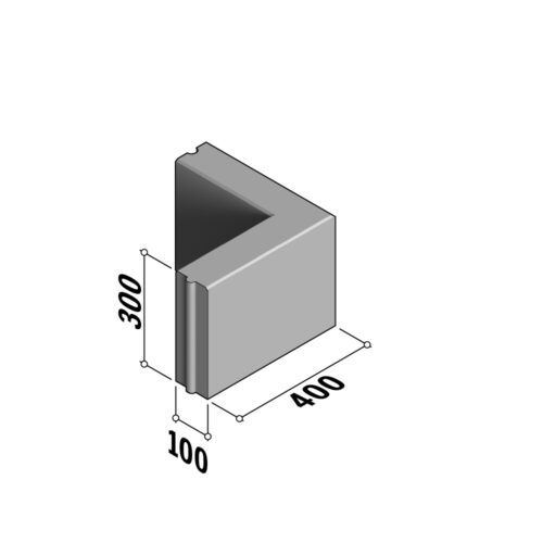 Boundary 100 HD | 100x300 HD | Return Corner | L-400 | External | 90° | Flat | HD