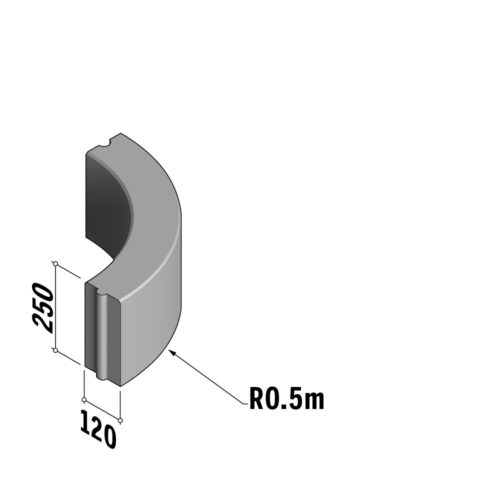 Boundary 120 | 120x250 | Radius | L-785 | External | 0.5m | Flat | HD