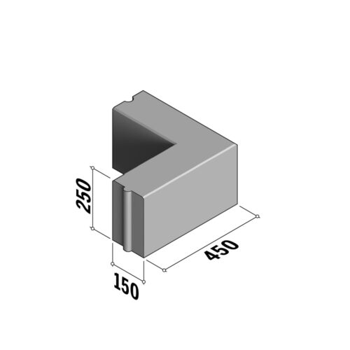 Boundary 150 | 150x250 | Return Corner | L-450 | External | 90° | Flat | HD
