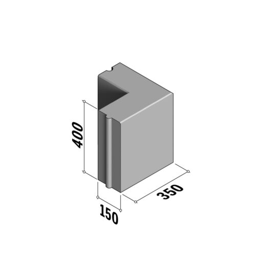 Boundary 150 | 150x400 | Return Corner | L-350 | External | 90° | Flat | VB