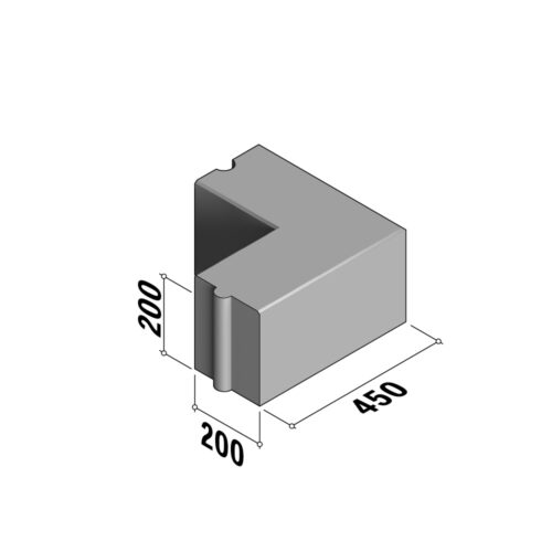 Boundary 200 | 200x250 | Return Corner | L-450 | External | 90° | Flat | HD