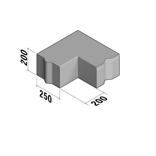 Boundary 250 | 250x200 | Return Corner | L-200 | Internal | 90° | Flat | VB