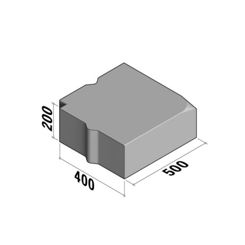 Boundary 400 | 400x200 | Return Corner | L-500 | External | 90° | Flat | VB
