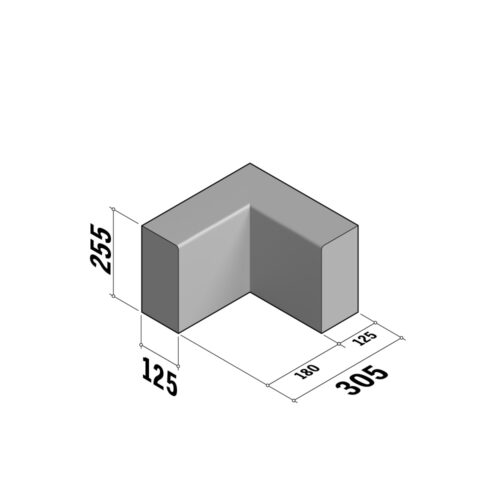 BN2 | Return Corner Internal | 125x255xL305 | 90° | SQ