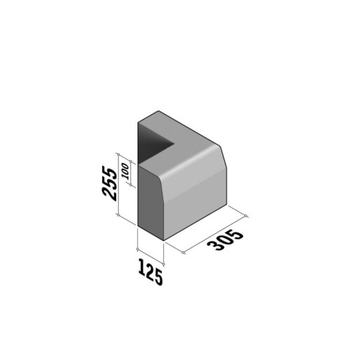 HB2 | Return Corner External | 125x255xL305 | 90° | SQ