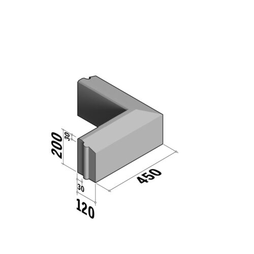 Cycle 30-120x200 | 30-120x200 | Return Corner | L-450 | External | 90° | Splay | HD