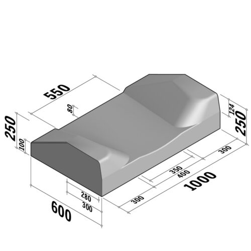 Drainage Outflow  | Outflow 600x250 | Straight | L-1000 | Half-Battered | SQ