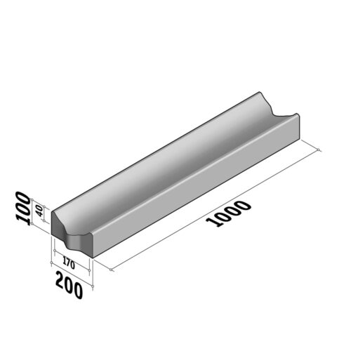 Drainage Channel  | Channel 200x100 | Straight | L-1000 | DP40 | Dished | VB