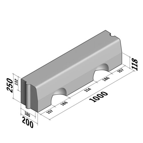 Drainage Kerb-it | Kerb-it 180-200x250 | Straight | L-1000 | Channel | HD