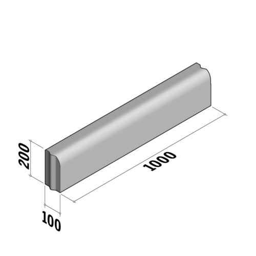 Edging 100 | 100x200 | Straight | L-1000 | Rounded | VB