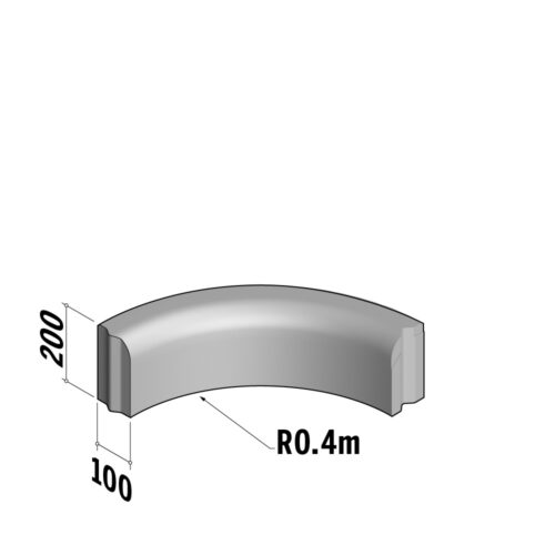 Edging 100 | 100x200 | Radius | L-625 | Internal | 0.4m | Rounded | VB