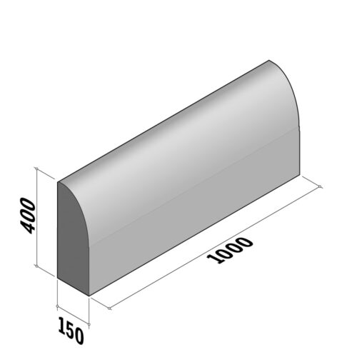 Edging 150 | 150x400 | Straight | L-1000 | Rounded | SQ