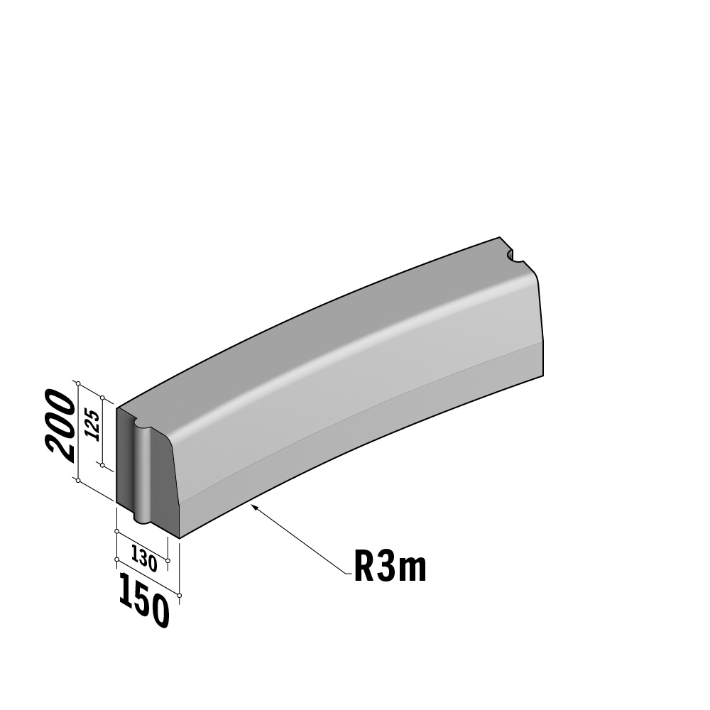 Highway 130-150x200 HD | 130-150x200 HD | Radius | L-785 | Internal | 3m | Half-Battered | HD