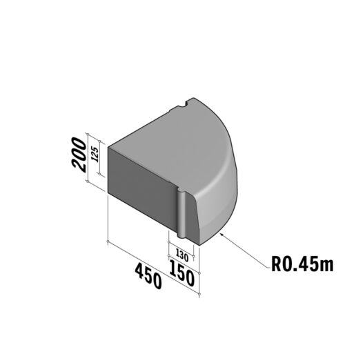 Highway 130-150x200 HD | 130-150x200 HD | Return Radial | External | 90° | 0.45m | Half-Battered | HD