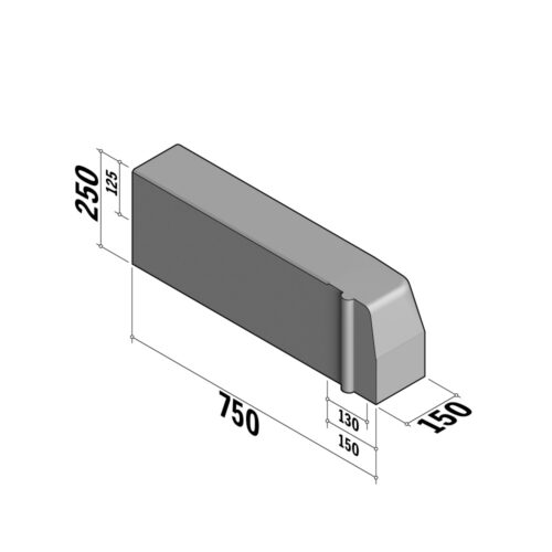 Highway 130-150x250 HD | 130-150x250 HD | Entry Platform | L-750 | Return | Left | Half-Battered | HD