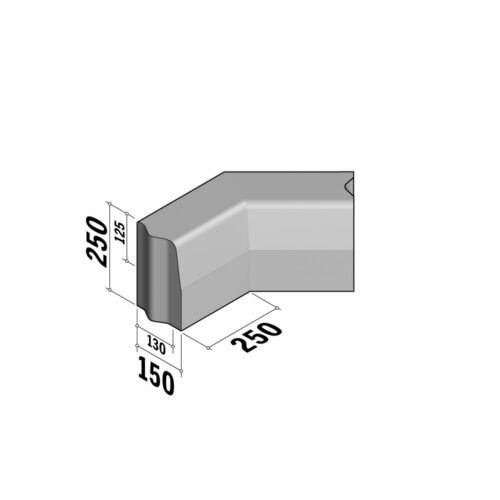 Highway 130-150x250 VB | 130-150x250 VB | Return Corner | L-250 | Internal | 135° | Half-Battered | VB