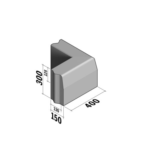Highway 130-150x300 VB | 130-150x300 VB | Return Corner | L-400 | External | 90° | Half-Battered | VB