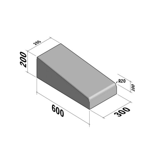 Highway 130-150 Entry | 600x200 | Entry Radius | L-265 | External | 5m | Half-Battered | SQ