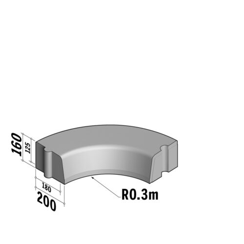Highway 180-200x160 HD | 180-200x160 HD | Radius | L-470 | Internal | 0.3m | Half-Battered | HD
