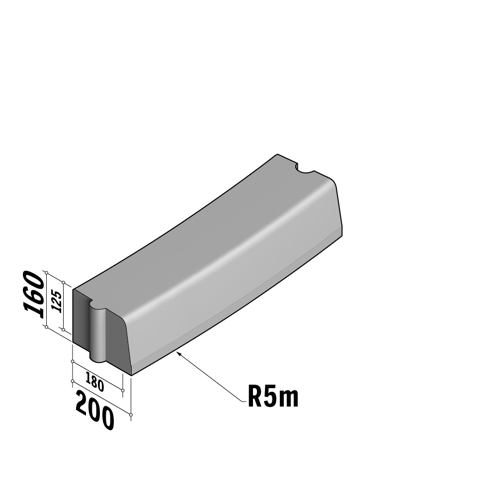 Highway 180-200x160 HD | 180-200x160 HD | Radius | L-785 | External | 5m | Half-Battered | HD
