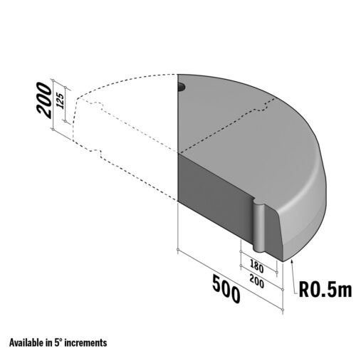 Highway 180-200x200 HD | 180-200x200 HD | Return Point | 100° | 0.5m | Half-Battered | HD