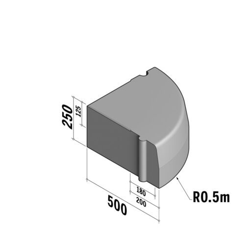Highway 180-200x250 HD | 180-200x250 HD | Return Radial | External | 90° | 0.5m | Half-Battered | HD