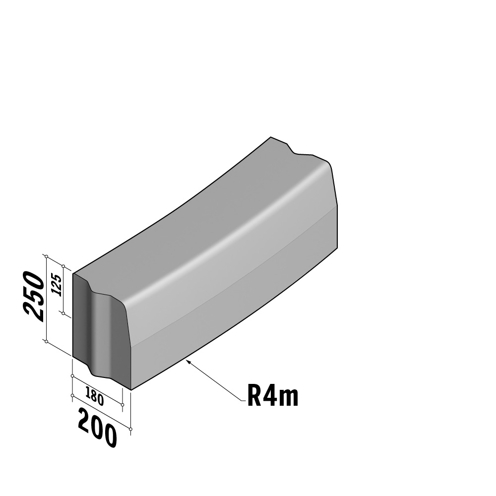 Highway 180-200x250 VB | 180-200x250 VB | Radius | L-785 | External | 4m | Half-Battered | VB