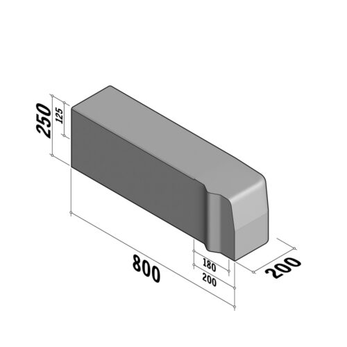 Highway 180-200x250 VB | 180-200x250 VB | Entry Platform | L-800 | Return | Left | Half-Battered | VB