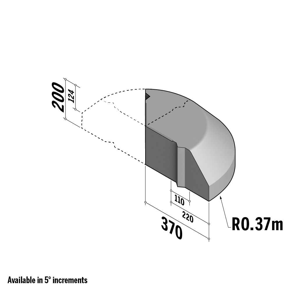 Highway 110-220x200 | 110-220x200 | Return Point | 105° | 0.37m | Splay | VB
