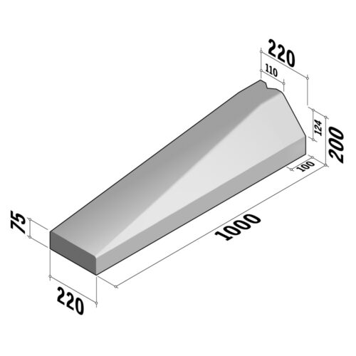 Highway 110-220x200 | 110-220x200 | End Transition | to 220x75 | L-1000 | Left | Splay | VB