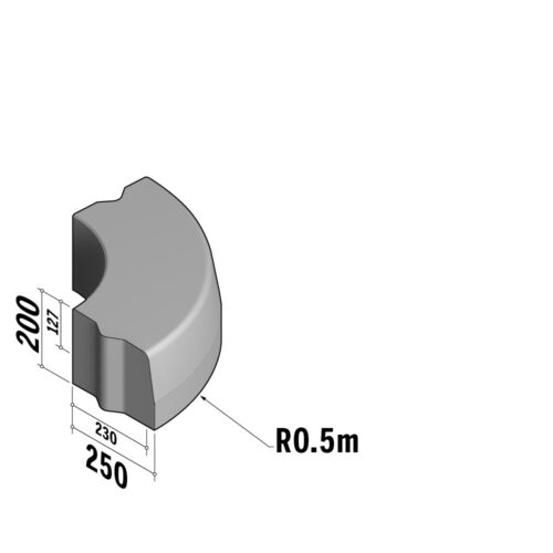 Highway 230-250x200 | 230-250x200 | Radius | L-785 | External | 0.5m | Half-Battered | VB