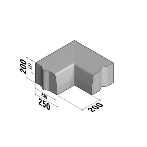 Highway 230-250x200 | 230-250x200 | Return Corner | L-200 | Internal | 90° | Half-Battered | VB