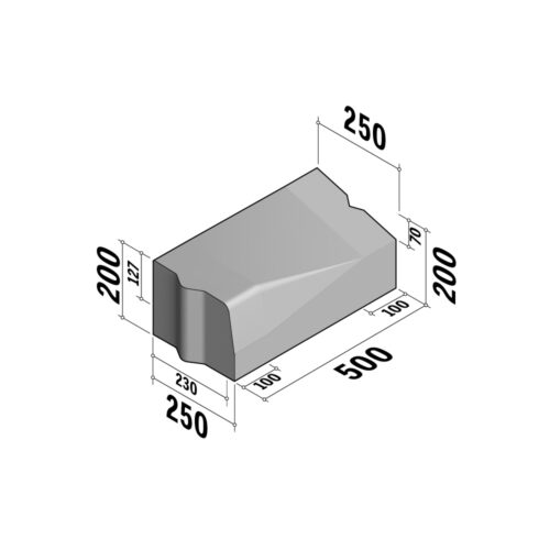 Highway 230-250x200 | 230-250x200 | Transition | to 250-130x200 | L-500 | Half-Battered | VBVB