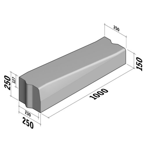 Highway 230-250x200 | 230-250x250 | Drop Transition | to 250x150 | L-1000 | Left | Half-Battered | VB